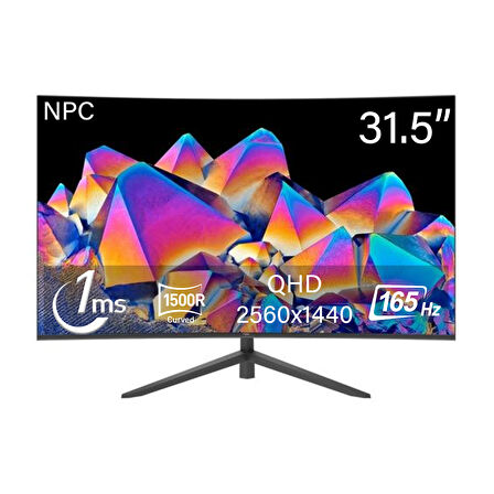 NPC 1ms 165Hz 31.5" 2560x1440 QHD Curved Gaming Monitör MZ320K-V