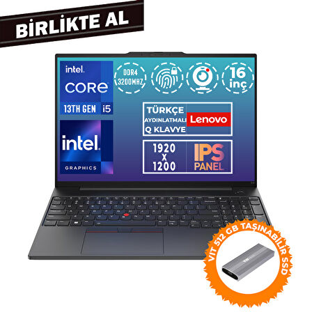 Lenovo ThinkPad E16 G1 i5-13420H 40GB 1TB SSD 16" WUXGA Freedos + VIT 512 GB SSD 21JN00JUTX 027