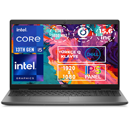 Dell Latitude 3550 i5-1345U 32GB 512GB SSD 15.6" FHD W11P Taşınabilir Bilgisayar N005L355015U 011