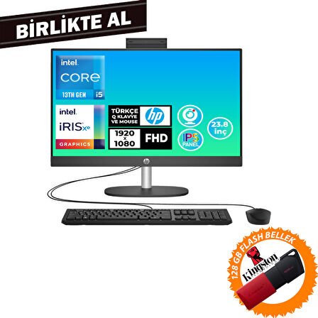 HP ProOne 240 G10 i5-1334U 8GB 512GB SSD 23.8"FHD Fdos All In One PC + 128 GB Flash Disk B70VFAT 034