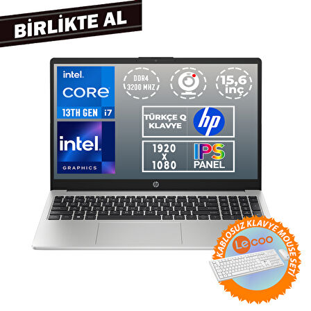 HP 250 G10 i7-1355U 32GB 1TB SSD 15.6" FHD W11P + Kablosuz Klavye Mouse B2PH1ES 058