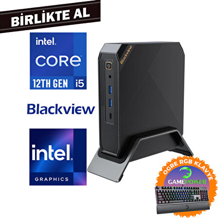 Blackview MP200 i5-12450H 16GB 512GB SSD Windows 11 Pro Mini PC + Gaming Klavye MP20016512I5 017