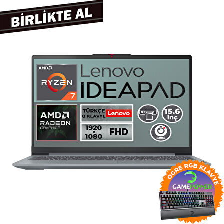 Lenovo IdeaPad Slim 3 Ryzen 7 5825U 16GB 512GB SSD 15.6" Fdos Laptop + Gaming Klavye 82XM00U4TX 007