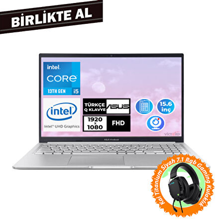 Asus Vivobook i5-13420H 16GB 512GB SSD 15.6" FHD Freedos + Gaming Kulaklık X1502VA-NJ871 025