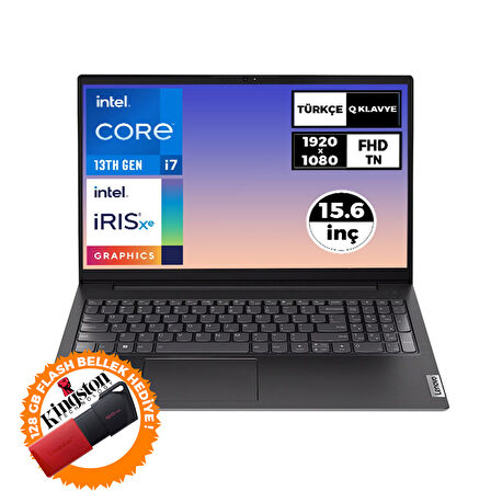 Lenovo V15 Gen 4 i7-1355U 40GB 1TB SSD 15.6" FHD W11P Laptop + 128 GB Flash Bellek 83A100GPTR 019