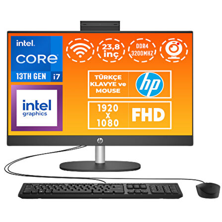 HP ProOne 240 G10 i7-1355U 64GB 2TB SSD 23.8" FHD Freedos All In One Pc B6JC8ES 009