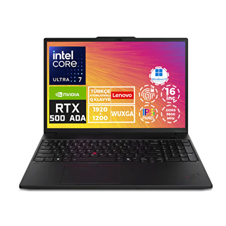 Lenovo MWS ThinkPad P16s G3 Ultra 7 155H 16GB 512GB SSD 4 GB RTX500 Ada 16"WUXGA W11P 21KS0000TX