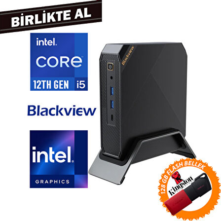 Blackview MP200 i5-12450H 32GB 1TB SSD Windows 11 Pro Mini PC + 128 GB Flash Disk MP200161I5 023