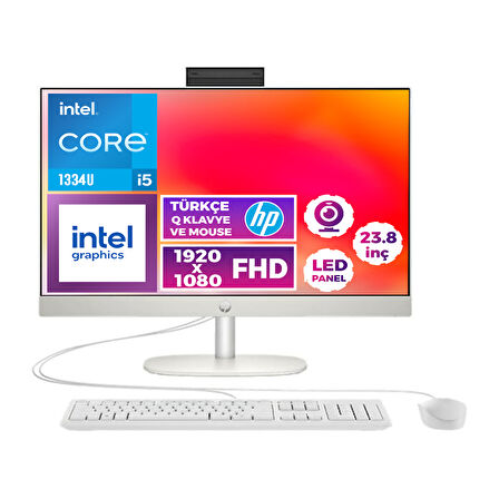 HP ProOne 240 G10 i5-1334U 64GB 1TB SSD 23.8" FHD Freedos All In One PC B6JC3ES 005