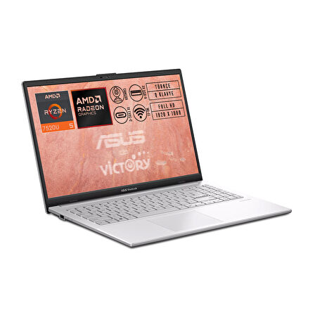 Asus Vivobook Go 15 AMD Ryzen 5 7520U 8GB 512GB SSD 15.6" W11P + Gaming Kulaklık E1504FA-BQ1741 012