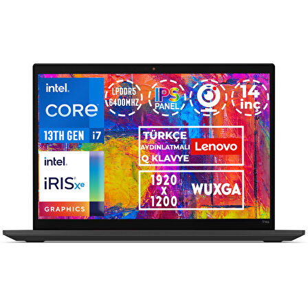 Lenovo ThinkPad T14s G4 i7-1355U 16GB 1TB SSD 14" WUXGA Fdos Taşınabilir Bilgisayar 21F60064TX 001