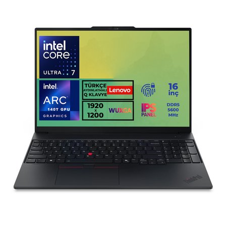 Lenovo ThinkPad E16 G3 Ultra 7 255H 64GB 2TB SSD 16" WUXGA Freedos Notebook 21SR006RTX 013