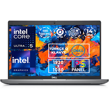 Dell Latitude 5450 Ultra 5 135U 32GB 512GB SSD 14" FHD Fdos Taşınabilir Bilgisayar N009L545014U 002