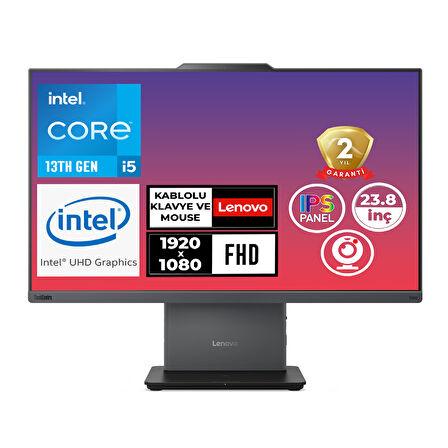 Lenovo ThinkCentre Neo 50A G5 i5-13420H 96GB 4TB SSD 23.8" FHD Freedos All In One PC 12SC002WTR 012