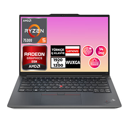 Lenovo ThinkPad E14 Gen 5 Ryzen 5 7530U 40GB 512GB SSD 14" WUXGA Freedos Notebook 21JR0009TX 002