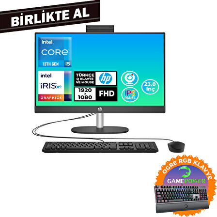 HP ProOne 240 G10 i5-1334U 16GB 512GB SSD 23.8" FHD Fdos All In One PC + Gaming Klavye B70VFAT 038