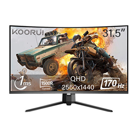 Koorui 1ms 170Hz 31.5" 2560x1440 QHD Curved Gaming Monitör G3221SC