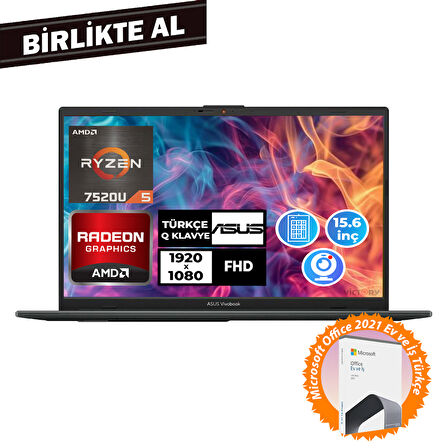 Asus Vivobook Go 15 Ryzen 5 7520U 16GB 512GB SSD 15.6" W11P + Microsoft Office E1504FA-NJ1465 035