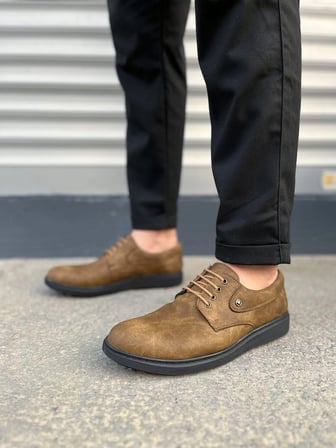 New Clasico Bağcıklı Cilt Erkek Klasik Ayakkabı - Camel