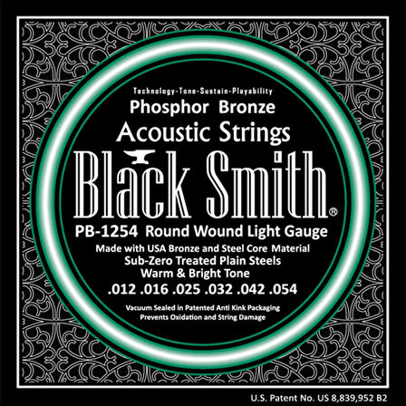 Black Smith PB-1254 Light Akustik Gitar Teli 012