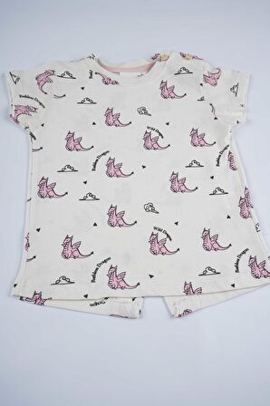 YENİ SEZON DESENLİ MODELLİ KIZ BEBEK TİŞÖRT