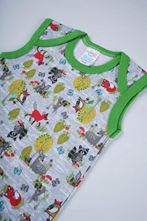 SEÇKİN PAMUK DESENLİ BEBEK ASKILI ÇITÇITLI BADİ ZIBIN