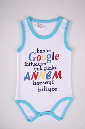 YENİ SEZON GOOGLE ANNEM YAZILI PAMUK BEBEK BADİ ZIBIN