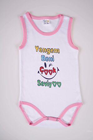 YENİ SEZON YENGEM BENİ ÇOK SEVİYO YAZILI PAMUK BEBEK BADİ ZIBIN