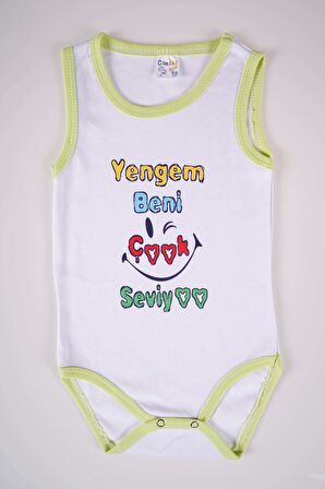 YENİ SEZON YENGEM BENİ ÇOK SEVİYO YAZILI PAMUK BEBEK BADİ ZIBIN