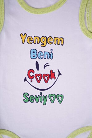 YENİ SEZON YENGEM BENİ ÇOK SEVİYO YAZILI PAMUK BEBEK BADİ ZIBIN