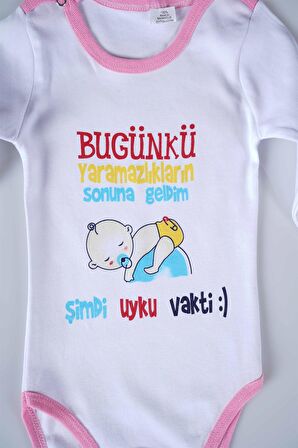 YENİ SEZON BUGÜNKÜ YARAMAZLIKLARIN SONUNA GELDİM YAZILI BEBEK ÇOCUK UZUN KOL PAMUK BADY ZIBIN