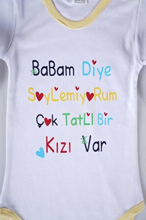 YENİ SEZON BABAM DİYE DEMİYORUM YAZILI BEBEK ÇOCUK UZUN KOL PAMUK BADY ZIBIN