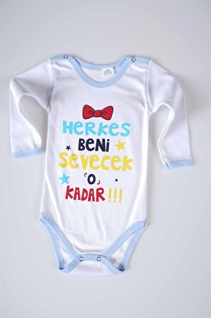 YENİ SEZON HERKES BENİ SEVECEK YAZILI BEBEK ÇOCUK UZUN KOL PAMUK BADY ZIBIN