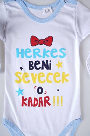 YENİ SEZON HERKES BENİ SEVECEK YAZILI BEBEK ÇOCUK UZUN KOL PAMUK BADY ZIBIN