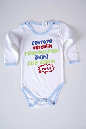 YENİ SEZON ÇEVREYE VERDİĞİM YAZILI BEBEK ÇOCUK UZUN KOL PAMUK BADY ZIBIN
