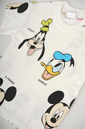 KIZ ÇOCUK DUFFY DUCK BASKILI PAMUK ŞORTLU TAKIM