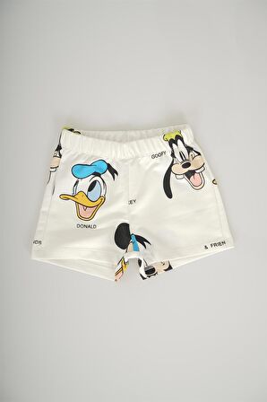 KIZ ÇOCUK DUFFY DUCK BASKILI PAMUK ŞORTLU TAKIM