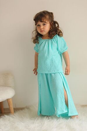 KIZ ÇOCUK BÜRÜMCÜK MODEL YIRTMAÇLI PAMUK TAKIM