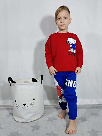 ERKEK ÇOCUK LİON SNOOPY ÖRÜMCEK ADAM 3 İPLİK PAMUK EŞOFMAN TAKIMI