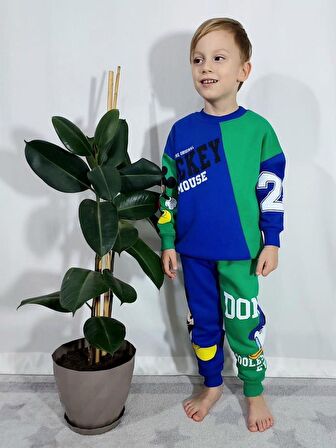 ERKEK ÇOCUK MİCKEY MODELLİ 3İP ŞARDONLU EŞOFMAN TAKIMI