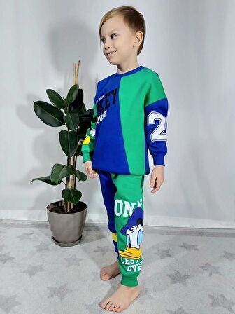 ERKEK ÇOCUK MİCKEY MODELLİ 3İP ŞARDONLU EŞOFMAN TAKIMI