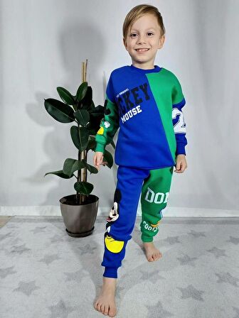 ERKEK ÇOCUK MİCKEY MODELLİ 3İP ŞARDONLU EŞOFMAN TAKIMI