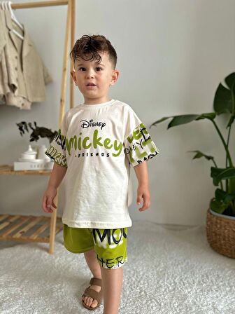 ERKEK ÇOCUK MİCKEY MODELLİ PAMUK ŞORTLU TAKIM