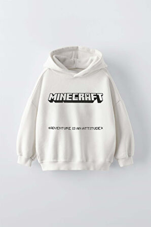 ERKEK ÇOCUK MINECRAFT MODELLİ PAMUK KAPŞONLU SWEAT