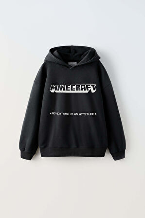 ERKEK ÇOCUK MINECRAFT MODELLİ PAMUK KAPŞONLU SWEAT