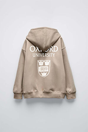 ERKEK ÇOCUK OXFORD MODELLİ KOL MANŞETLİ PAMUK KAPŞONLU SWEAT