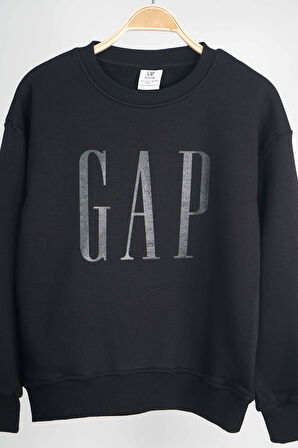 KIZ Erkek Çocuk  BİSİKLET YAKA GAP BASKILI MANŞETLİ PAMUK SWEAT