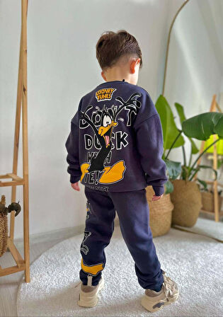 ERKEK ÇOCUK LOONEY TUNES 3 İPLİK ŞARDONLU KALIN KIŞLIK EŞOFMAN TAKIMI 