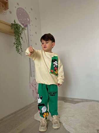 ERKEK ÇOCUK MİCKEY MODELLİ MODELLİ PAMUK EŞOFMAN TAKIM