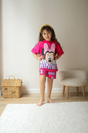 KIZ ÇOCUK KARAKTER MODELLİ BASKILI ŞORTLU PAMUK TAKIM